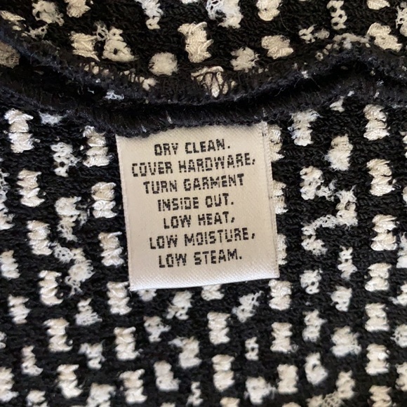 St. John | Textured Knit One Button Long Blazer Jacket Black/White (10) - Picture 11 of 16